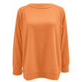 thumbnail image 4 of Sweatshirt for Women Women's Solid Color Sweatshirt Women's Crew Neck Sweatshirt Loose Fit Oversized Pullover With Zippered Side Slits Long Sleeved Tops For Fall Fashion, 4 of 5