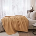 thumbnail image 5 of Great Bay Home All-Season Waffle Cotton Bed Blanket 90x90 (Full / Queen, Marigold), 5 of 6
