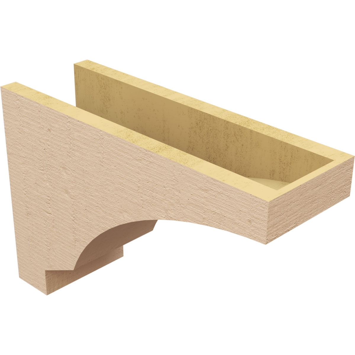 6"W x 18"D x 12"H Classic Moab Rough Cedar Woodgrain TimberThane Corbel, Primed Tan