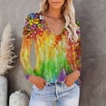 thumbnail image 4 of Aloohaidyvio Tops and Blouses ,Womens Casual Tops Loose V-Neck Tie-Dye Printing Long Sleeve T-Shirt, 4 of 5