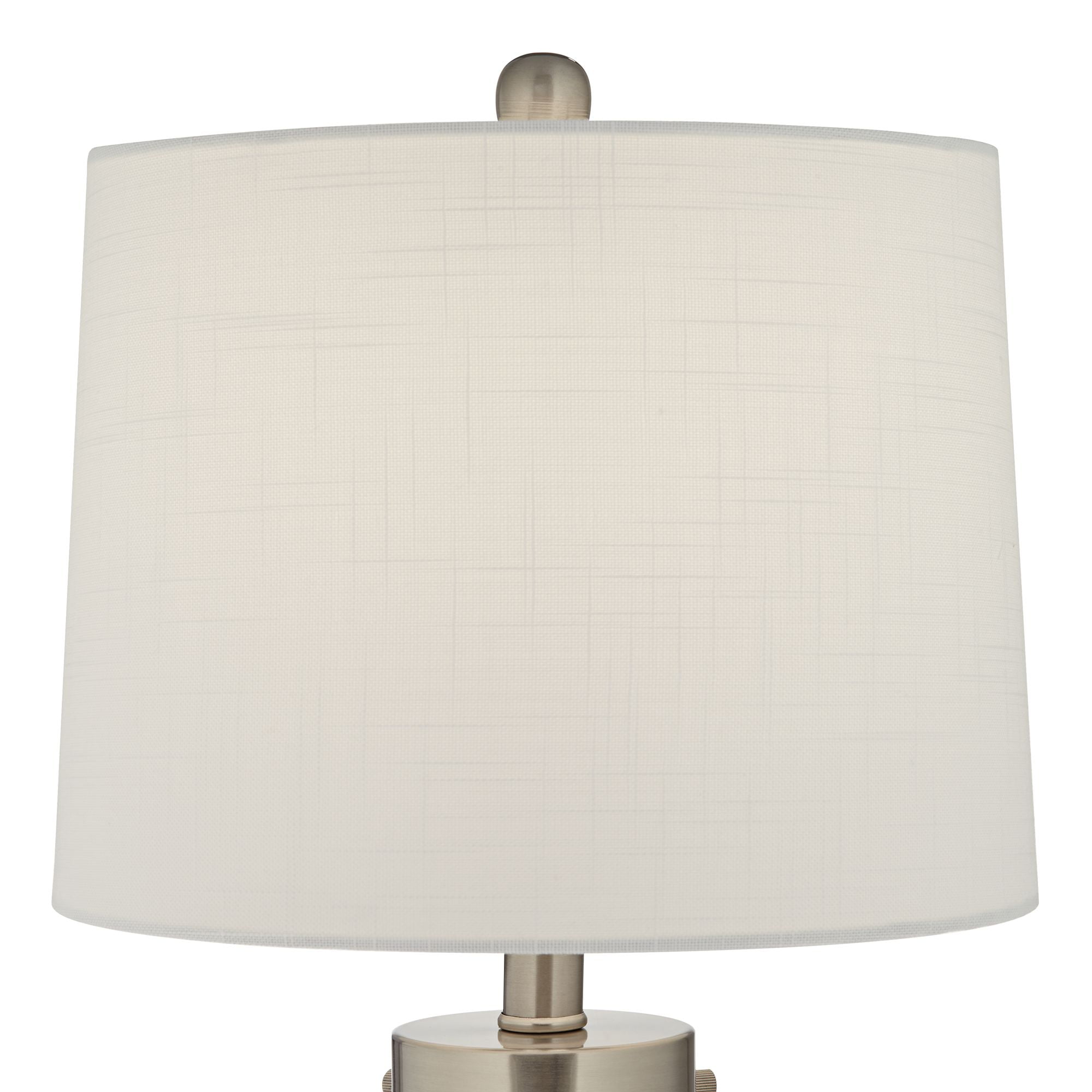 360 Lighting Canister Coastal Accent Table Lamp 20 1/2" High Clear Glass Fillable Sea Shells Off White Linen Drum Shade for Bedroom Living Room Kids