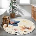 thumbnail image 3 of Blue Yellow Flowers Round Area Rug 3.3Ft Washable Circle Rugs for Dining Room Table, Spring Summer Garden Wildflowers Retro Non-Slip Carpet Floor Mats Indoor Outdoor Carpet Runner Home Decor, 3 of 8