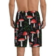 thumbnail image 3 of Naloa Red Mushrooms Men's Short Pajama Pants, Lounge Comfort Shorts with Elasticized Waistband and Side Pockets - Large, 3 of 9