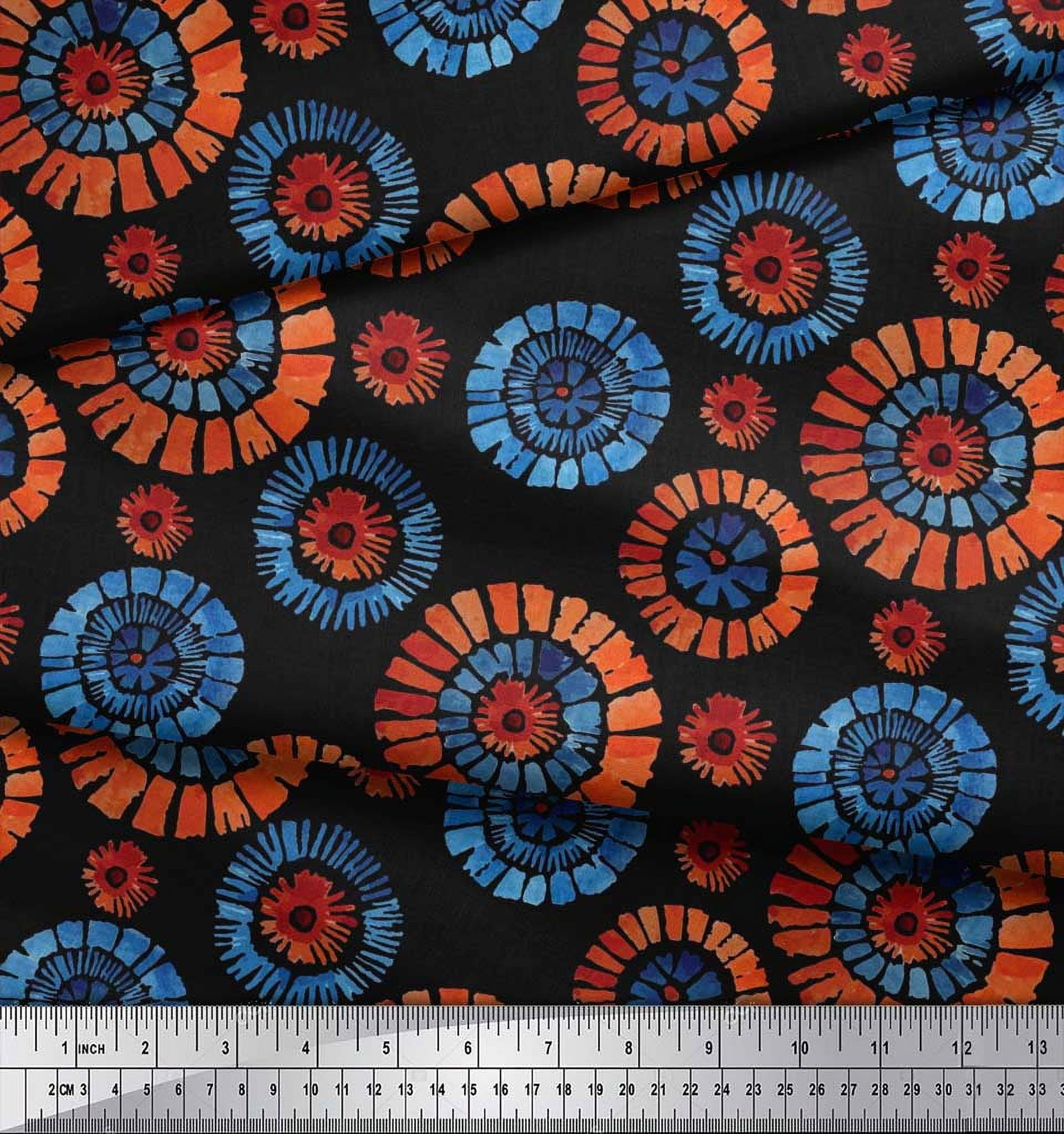 Soimoi Cotton Cambric Fabric Brush Stroke Abstract Print Fabric by the Yard 42 Inch Wide