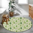 thumbnail image 3 of Spring Leavse Round Area Rug 4Ft Washable Circle Rugs for Bedroom Dining Room, Pastoral Garden Botanical Rustic Burlap Non-Slip Carpet Floor Mats Indoor Outdoor Carpet Runner Aesthetic Home Decor, 3 of 8