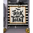 thumbnail image 3 of Shower Curtains for Bathroom-66"x72",Halloween Pumpkins Bat Black Striped Waterproof Bath Curtain Grommet Shower Curtain Set with Hooks,Trick Or Treat Washable Bath Accessories, 3 of 9