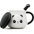 thumbnail image 2 of Funny Panda Mug,Panda Coffe Mugs with Lid & Spoon,Cute Panda Ceramic Coffee Mug,Kawaii Panda Cup Gifts for Girls Women Men Kids (Despise,470ML), 2 of 7