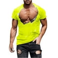 thumbnail image 5 of ALLLIST Yellow Mens Summer Tops Crew Neck Short Sleeve Muscle Loose Printed T-Shirts Graphic Gift Classic Tee for Men, 5 of 6