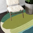 thumbnail image 6 of Cream and Green Round Area 13x13, for Hallways, Bedroom, Handmade Carpet, Geometric rugs, 6 of 6