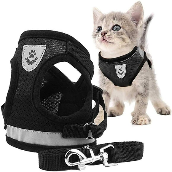 Harnais pour Chat, Harnais pour Chat, Harnais pour Chat en Laisse, Harnais pour Chat avec Gilet Réfléchissant en Laisse, Harnais pour Chat Réglable Petit, pour Chien (M)