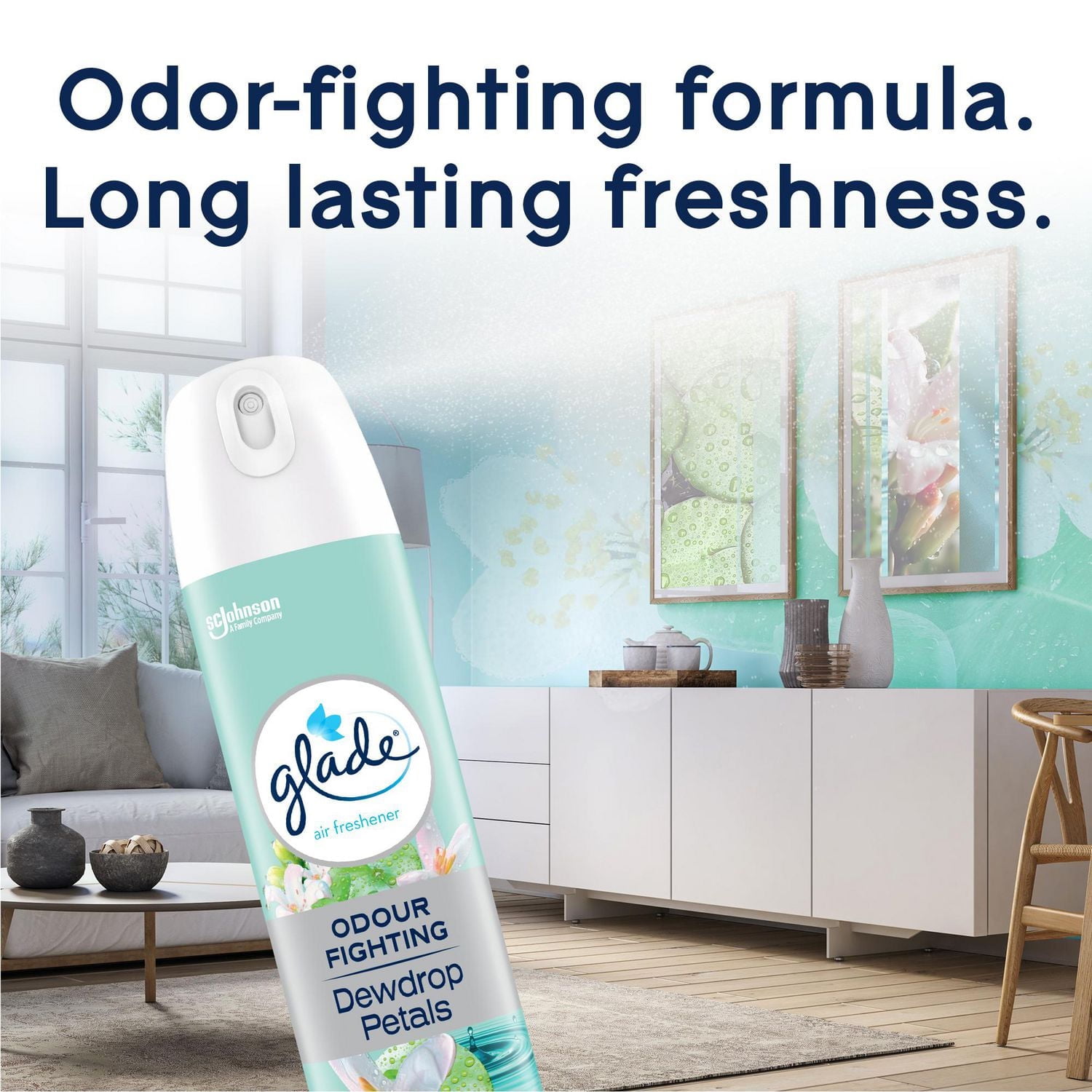Glade® Purificateur d`air en aerosol, Pétales et Gouttes de Rosée