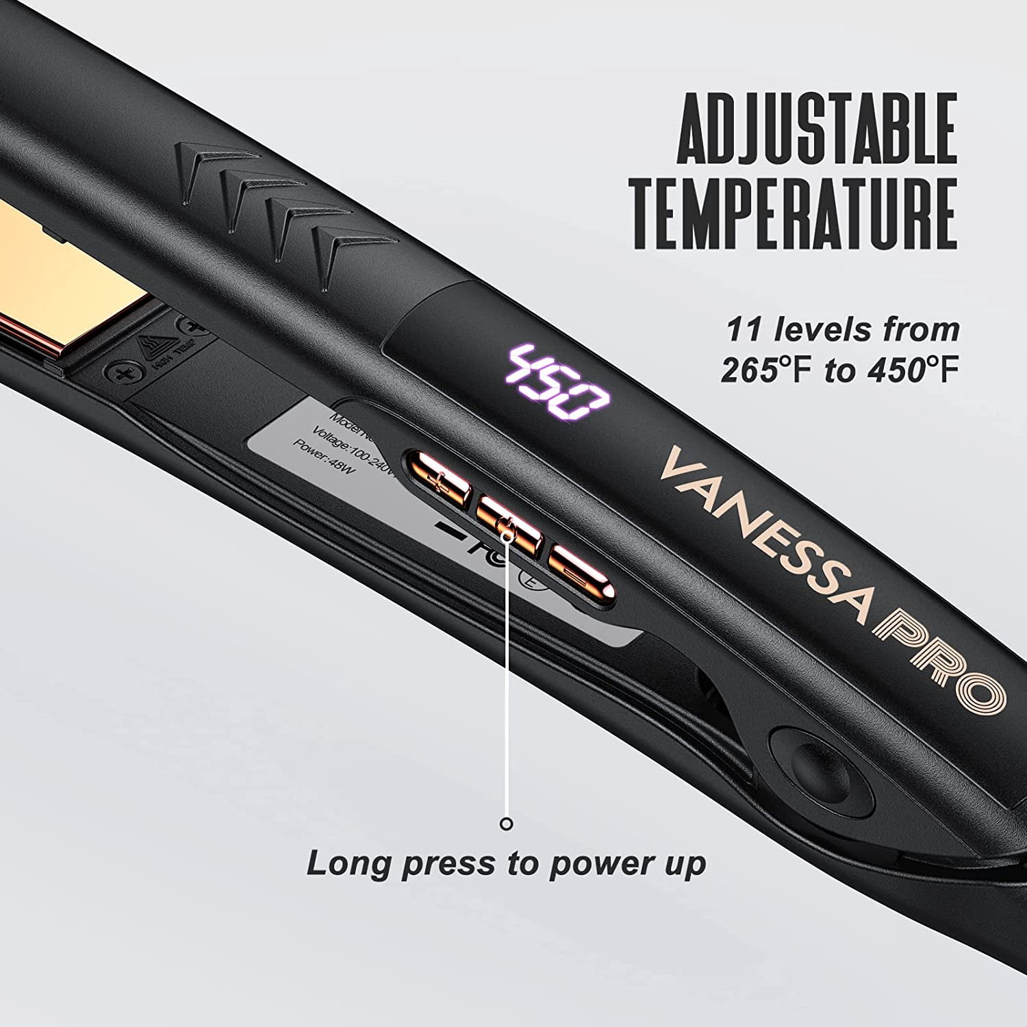VANESSA Flat Iron Hair Straightener and Curler, Titanium Hair Straightener Flat Iron, Titanium Flat Iron Dual Voltage