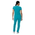 thumbnail image 2 of Adar Addition Go-Higher Scrub Set For Women - Notched V-Neck Scrub Top & Skinny Cargo Scrub Pants - A9600 - Teal Blue - S, 2 of 7