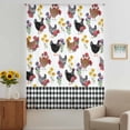 thumbnail image 2 of Farmhouse Rooster Sheer Curtains 96" Long, Country Watercolor Flowers Black Plaid Light Filering Curtains, Privacy Drapes Simi Floor to Veiling Curtain for Living Room Bedroom Large Window Treatment, 2 of 9