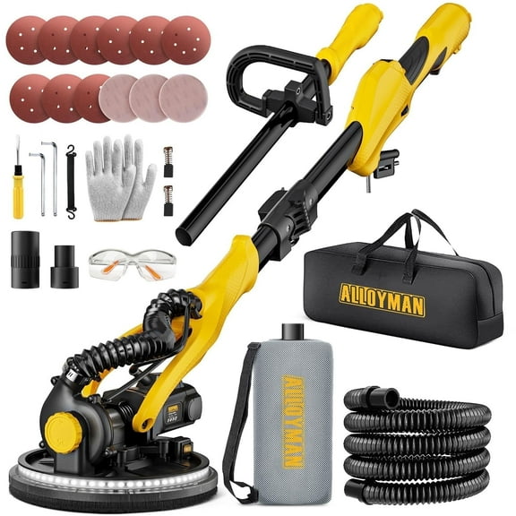 Alloyman,1050W, 2100RPM , 7 Variable Speed,Foldable & Extendable Handle, Double-Deck LED Light, Dust Bag and Hose
