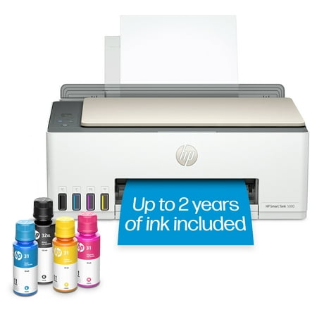 HP Smart Tank 5000 Wireless All-in-One Supertank Color Home Inkjet Printer with up to 2 years of ink included
