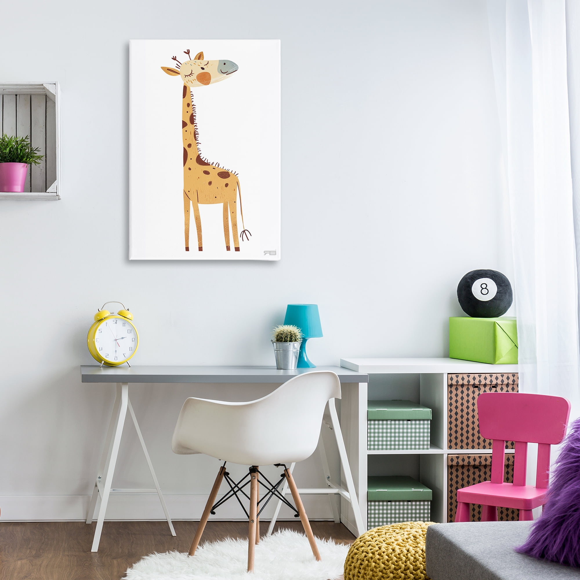 Stupell Industries Happy Giraffe Winking Animals & Insects Painting Gallery Wrapped Canvas Art Print Wall Art, 24 x 36
