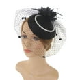 thumbnail image 2 of Fascinators Sombrero Hilo BLESIY Disfraz Flor Diadema Boda Banquete Cosplay Negro Sombrero Tocado, 2 of 6