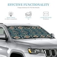 thumbnail image 3 of DouZhe Car Sunshades for Windshield, Retro Blue Tribal Style Geometric Pattern Car Sun Shade Block Heat and UV Rays, 55" x 30", 3 of 8