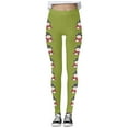 thumbnail image 4 of Fiaer Christmas Black Leggings Women Plus Size Trendy Xmas Yoga Pants Snowman Graphic High Waisted Stretch Comfy Slim Fit Holiday Workout Trousers Green XL, 4 of 5