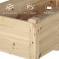 thumbnail image 4 of VEIKOUS Outdoor Wood Raised Garden Bed, 47'' Elevated Planter Box w/ Drainage Holes for Vegetables, Flowers and Herbs, 4 of 12