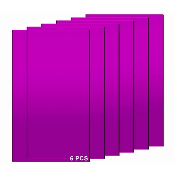 6 Pack Set of Acrylic Plastic Sheets, 12" x 24", 1/8" Thick, Translucent Purple, Plexiglass Panels for DIY Crafts Office Retail Signs