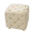 thumbnail image 3 of JERFIT Velvet Ottoman Footstool with Storage, Beige Cube Pouf, Upholstered Bench Seat, Small End Table for Living Room, Bedroom, Entryway, 3 of 9