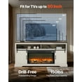 thumbnail image 2 of VEVOR Fireplace TV Stand, Farmhouse Fireplace TV Stand for TVs up to 80 inch, Farmhouse Entertainment Center with 36 inch Fireplace & LED Lights, Electric Fireplaces for Living Room Bedroom, White, 2 of 9