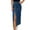 A-Blue, variant on QHFBli Womens Casual Slit Denim Midi Jean Skirt Stretch High Waist Frayed Button Up with Pockets