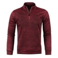 thumbnail image 2 of BLTIBY Knit Jacket Coat for Men,Autumn Winter Solid Color Men's Long Zip Knit Sleeves Thin Velvet Fashion Top Sweater Coats Wine 5XL, 2 of 4