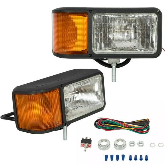 Universal Pair Truck Economy Snow Plow Head Light Kit W/ Wiring Harness #80888