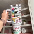 thumbnail image 2 of Custom Name Teacher Tumbler: 40oz Insulated Stainless Steel Quencher, 2 of 3
