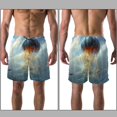 thumbnail image 3 of luoweisi Men's Beach Shorts Quick Dry Swim Trunks with Mesh Lining Colorful Jellyfish XL, 3 of 5