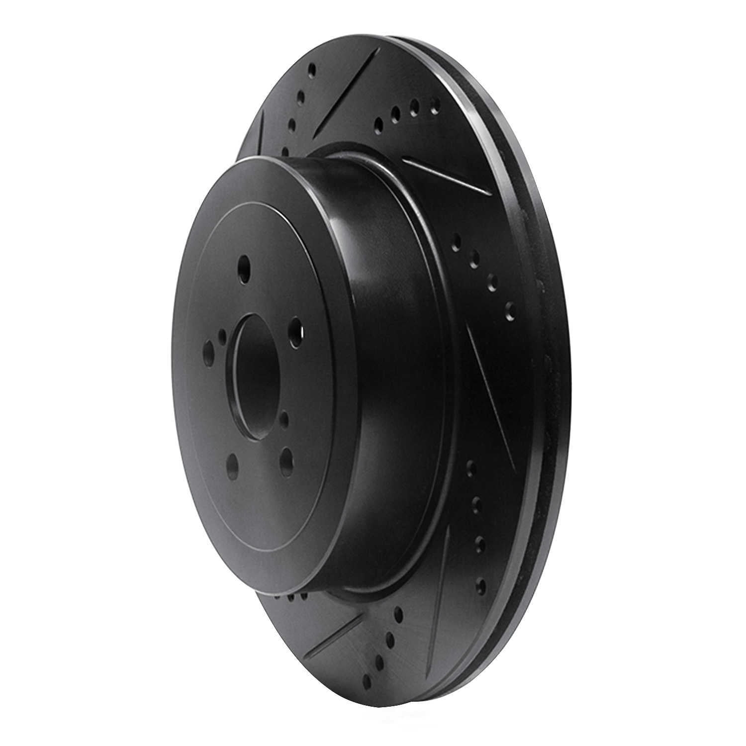 Dynamic Friction Company 633-13015L DFC Brake Rotor - Drilled And Slotted - Black