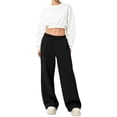 thumbnail image 6 of VV AVEORS Wide Leg Sweatpants Women Baggy High Waisted Gym Workout Joggers Elastic Waist Track Pants Black S, 6 of 7