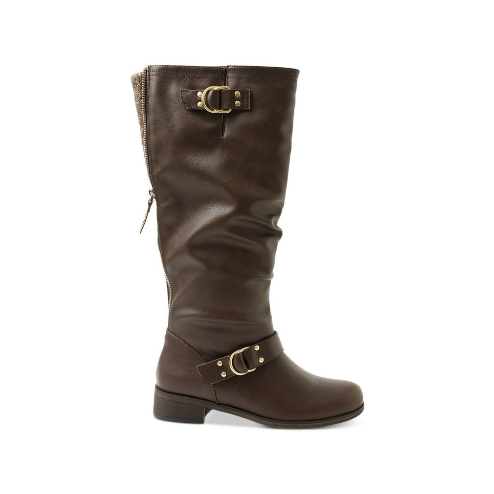 XOXO - Xoxo Womens Minkler Leather Closed Toe Mid-Calf Fashion Boots, Brown, Size 6.5 - Walmart