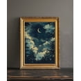 thumbnail image 3 of Starry Night Print Dark Academia Art Celestial Decor Antique Night Sky Illustration Victorian Era Starry Sky Poster Rustic Vintage Wall Art, 3 of 3