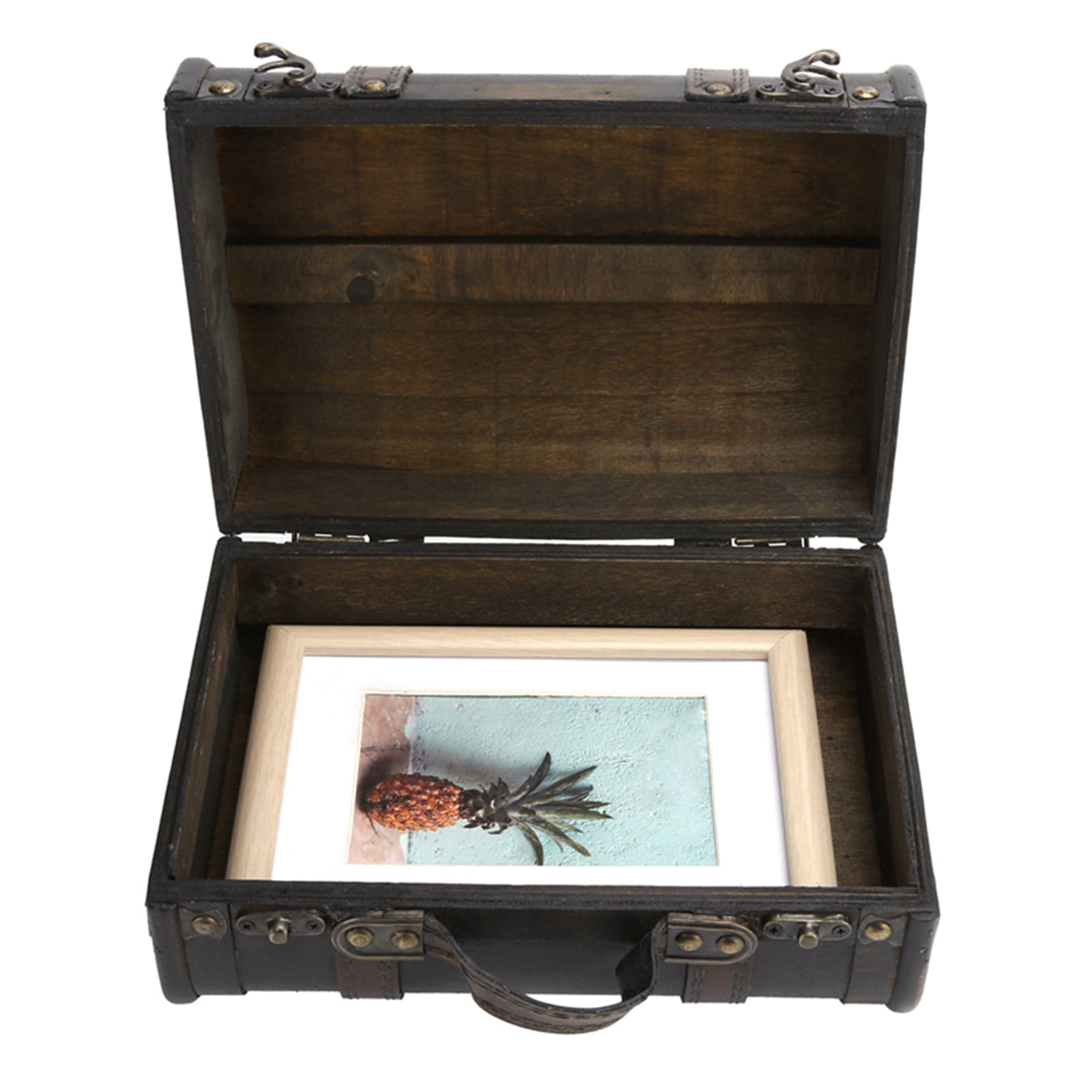 LHCER Vintage Luggage Case, Retro Suitcase Wooden Storage Box Studio Decoration Window Display Photography Props Suitcase