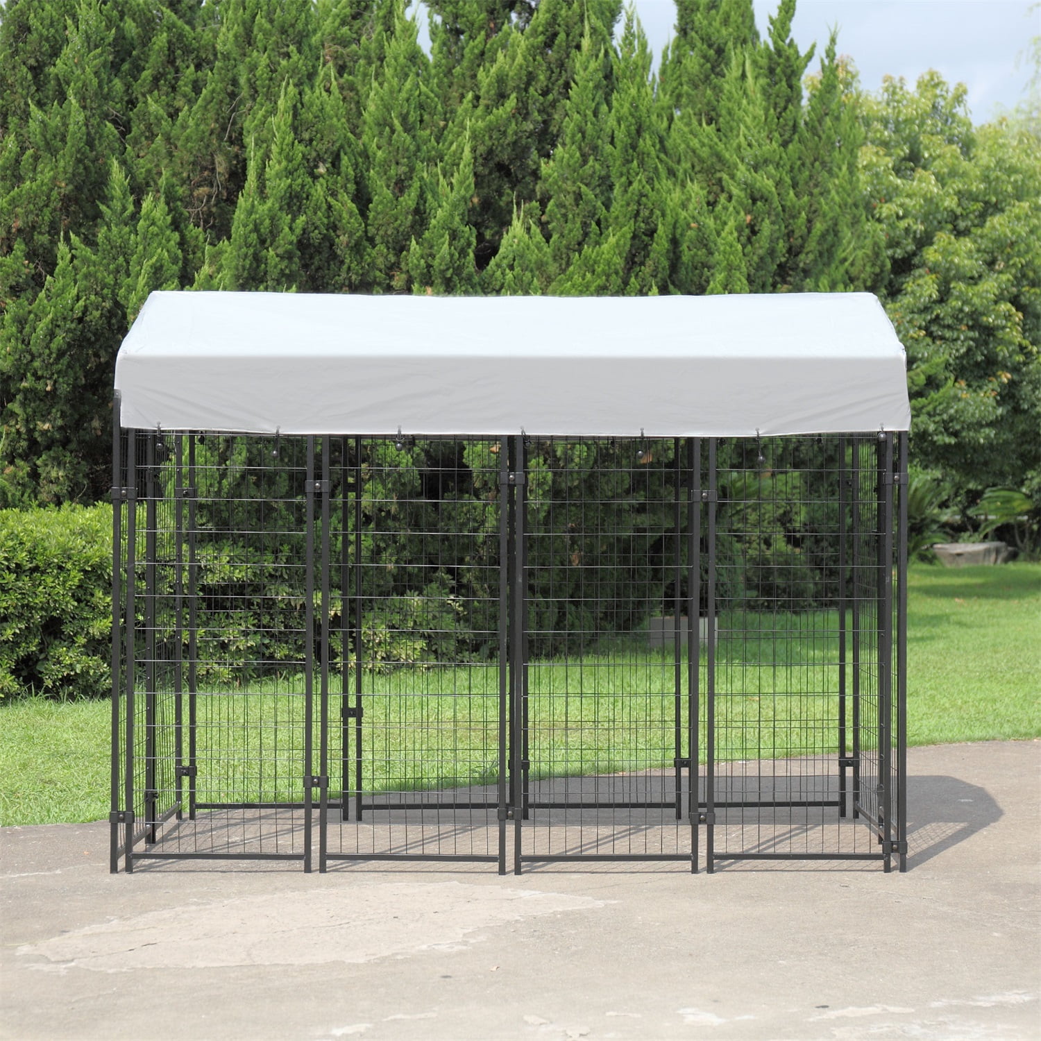 Pefilos 82 Inch Large Dog Playpen Dog Cage Kennel with Roof Cover Heavy Duty Dog Crate for Outdoor Dogs Pen, Black Pefilos 82 Inch Large Dog Playpen Dog Cage Kennel with Roof Cover Heavy Duty Dog Crate for Outdoor Dogs Pen, Black