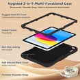thumbnail image 4 of FJLBDE Case for iPad (A16) 11th Gen 2025/10th Gen 2022 10.9 Inch with Butterfly Stand, Heavy Duty Rugged Protective Cover with Pencil Holder Shoulder Strap for Kids Girls, Black, 4 of 7