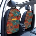 thumbnail image 3 of Pofeuu Mandala Colorful Print 2 Pack PU Leather Kick Mat Back Seat Protector, Universal Car Seat Back Organizer, Waterproof Backseat Protector For Most Car, 3 of 8