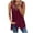 Wine, variant on LYXSSBYX Tank Tops for Women Fashion Women's Summer Casual Hollow Out Solid Sleeveless Blouse
