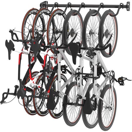 6-Bike Storage Rack for Garage, Heavy-Duty Wall Mount Hanger for Home & Garage, Holds Up to 300lbs
