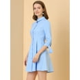 thumbnail image 4 of INSPIRE CHIC Robe Chemise Patineuse en Coton à Col pour Femmes Manches 3/4 Boutonnée, 4 of 6