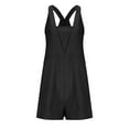 thumbnail image 3 of Women's Summer Casual Sleeveless Rompers Loose Spaghetti Strap Denim Shorts Overalls Jumpsuit with Pockets, 3 of 7