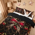 thumbnail image 3 of Erosebridal Leopard Print Bowknot Twin Bedding For Kids,Cute Cherries Cute Bows Girls Duvet Cover Set,Reversible Black,2pcs(No Comforter), 3 of 6