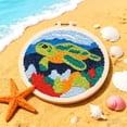 thumbnail image 4 of Punch Needle Kits for Beginners Green Sea Turtle with Hoop Embroidery Punch Needle Starter Craft Set Easy for Adults and Kids Festival Gift and Decoration, 4 of 7