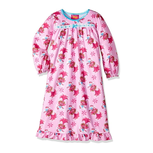 Trolls Toddler Girls Flannel Granny Gown Nightgown 21TP116TGL - Walmart.com