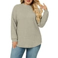 thumbnail image 2 of NISVIYA Womens Plus Size Sweaters Loose Fit Mock Neck Tops Fashion Long Sleeve Winter Lightweight Pullover Shirts, 2 of 6