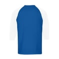 thumbnail image 6 of Dwelliawo Henley Fall Shirts for Men Raglan 3/4 Sleeve Jersey Baseball T-Shirts Casual Round Neck Athletic Tee Tops Blue S, 6 of 7